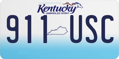 KY license plate 911USC
