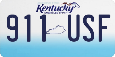 KY license plate 911USF