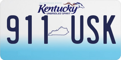 KY license plate 911USK