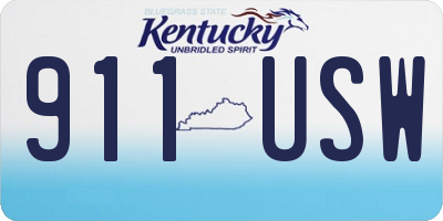 KY license plate 911USW