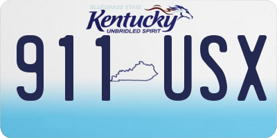 KY license plate 911USX