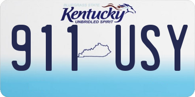 KY license plate 911USY