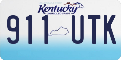 KY license plate 911UTK