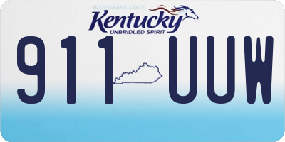 KY license plate 911UUW