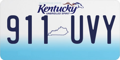 KY license plate 911UVY