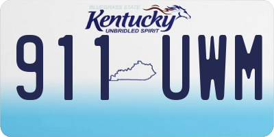KY license plate 911UWM