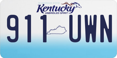 KY license plate 911UWN