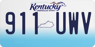 KY license plate 911UWV