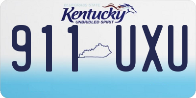 KY license plate 911UXU