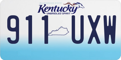 KY license plate 911UXW