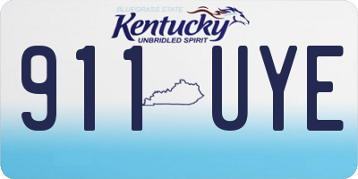 KY license plate 911UYE