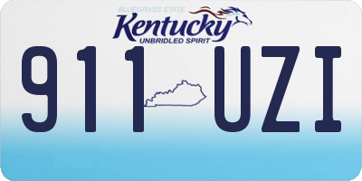 KY license plate 911UZI