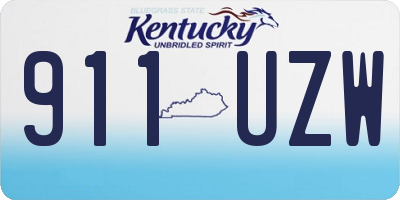 KY license plate 911UZW