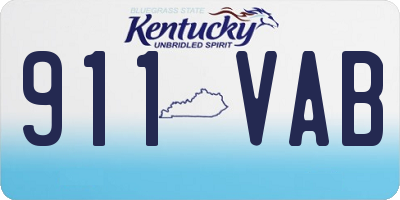 KY license plate 911VAB