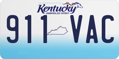 KY license plate 911VAC