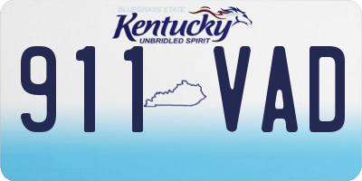KY license plate 911VAD
