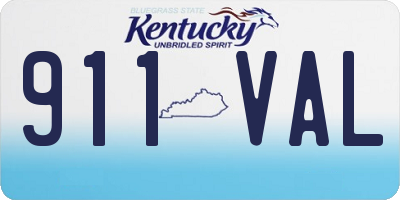 KY license plate 911VAL
