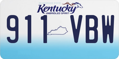 KY license plate 911VBW