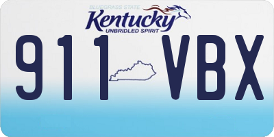KY license plate 911VBX