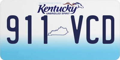 KY license plate 911VCD