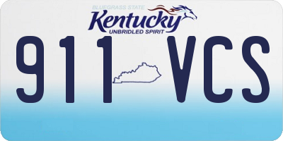 KY license plate 911VCS