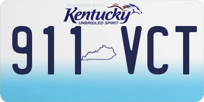 KY license plate 911VCT