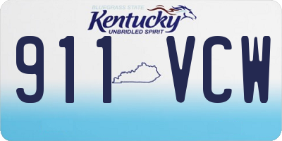 KY license plate 911VCW