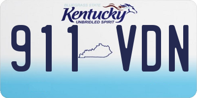 KY license plate 911VDN