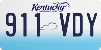 KY license plate 911VDY