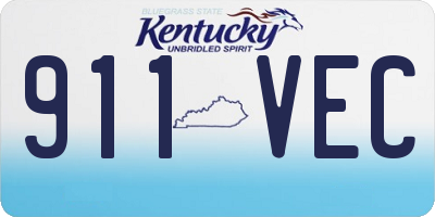 KY license plate 911VEC