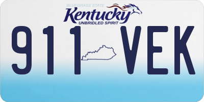KY license plate 911VEK