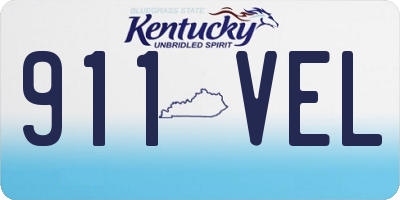 KY license plate 911VEL