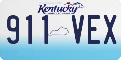 KY license plate 911VEX