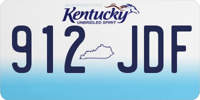 KY license plate 912JDF