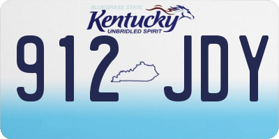 KY license plate 912JDY