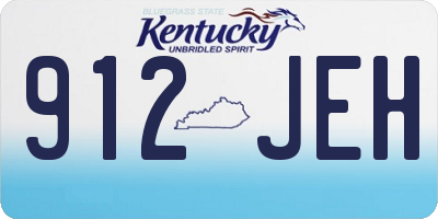 KY license plate 912JEH