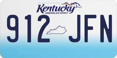 KY license plate 912JFN