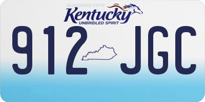 KY license plate 912JGC