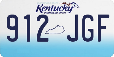 KY license plate 912JGF