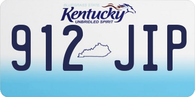 KY license plate 912JIP