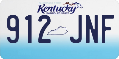 KY license plate 912JNF