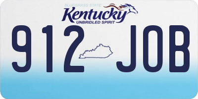 KY license plate 912JOB