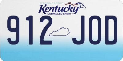 KY license plate 912JOD