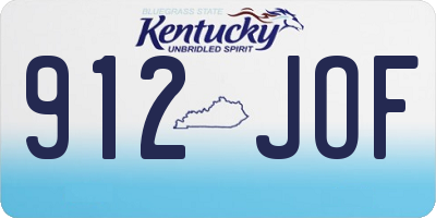 KY license plate 912JOF