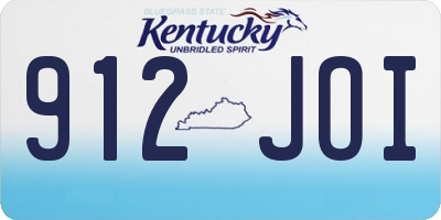 KY license plate 912JOI