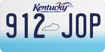 KY license plate 912JOP