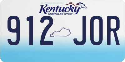 KY license plate 912JOR