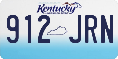 KY license plate 912JRN