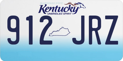 KY license plate 912JRZ