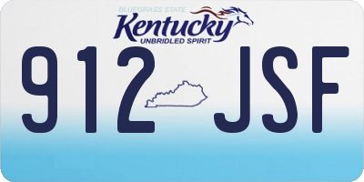 KY license plate 912JSF